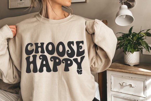 Choose Happy SVG: A Retro Graphic for Crafts and Business Branding