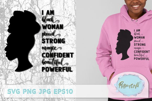 I Am Black Woman SVG Design for Graphics & Crafts